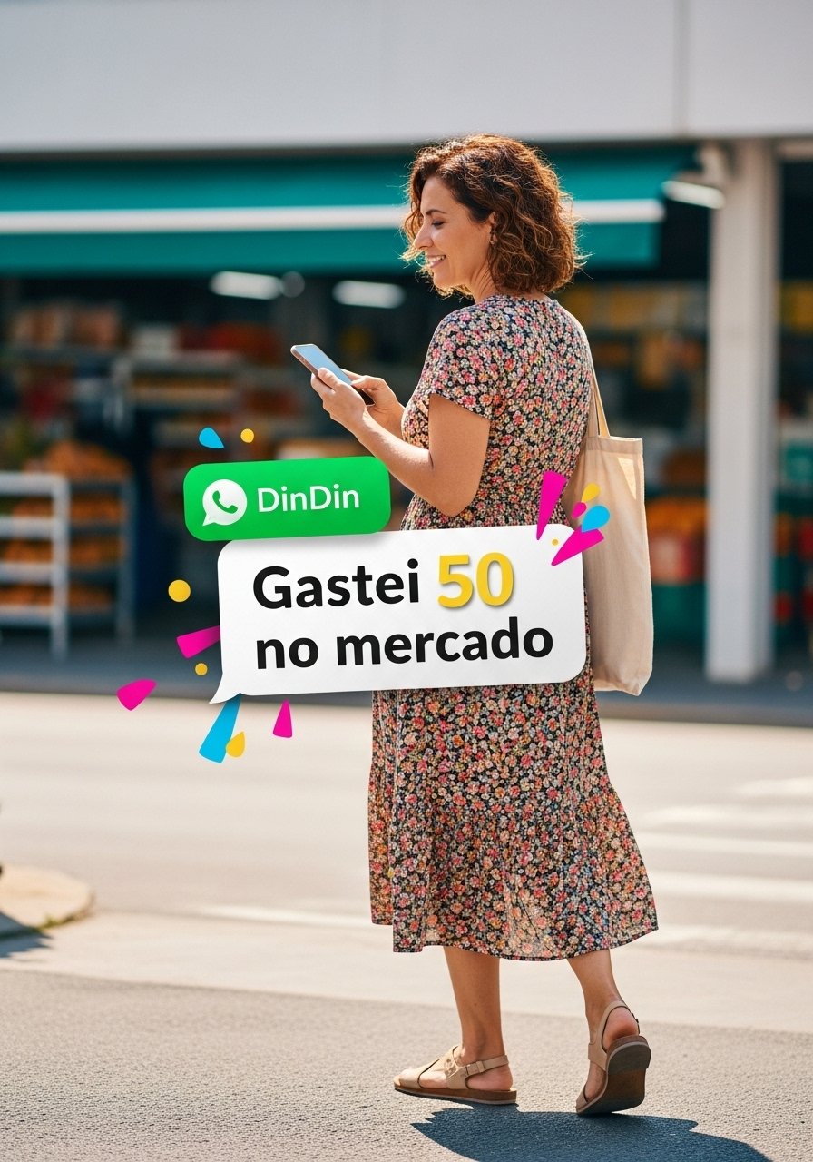 Usuária do DinDin registrando gasto no mercado